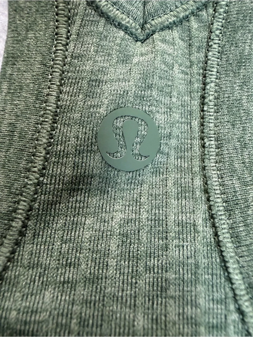 Lululemon Ebb to Street Tank Heathered Fuel Green Sage Olive Ribbed Size 10 / L